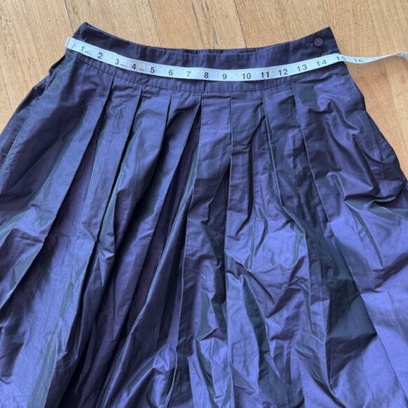 NWT REBECCA MOSES midnight purple pleated taffeta midi skirt size XS women's - Picture 5 of 6